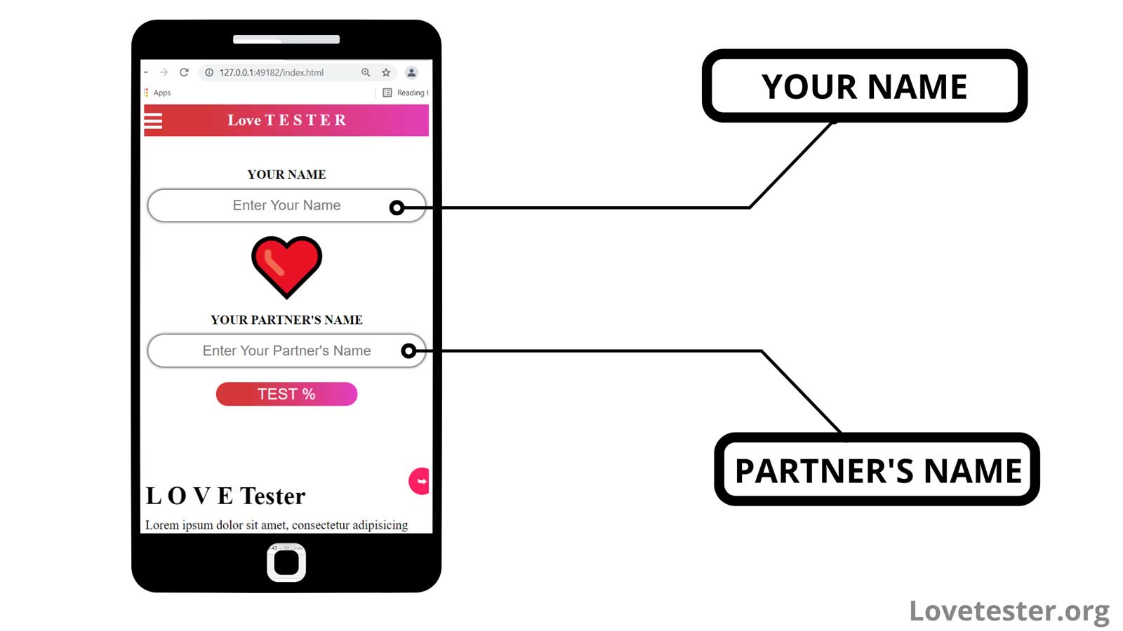 Love Tester - Calculate Love Percentage